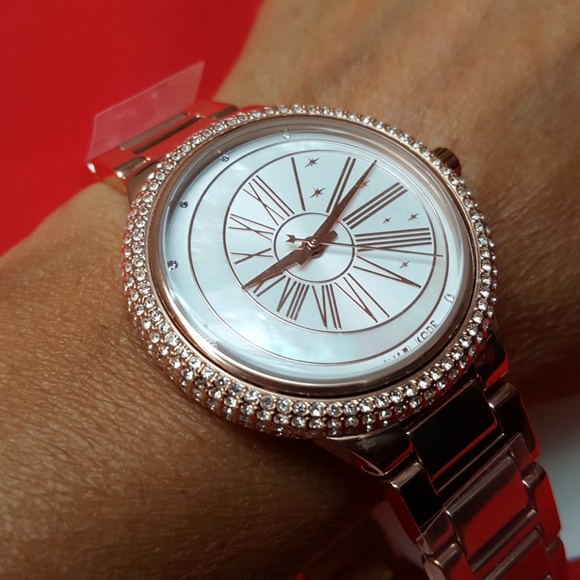 NEW MICHAEL KORS ROSEGOLD CRYSTAL BRACELET WATCH - Picture 8 of 8